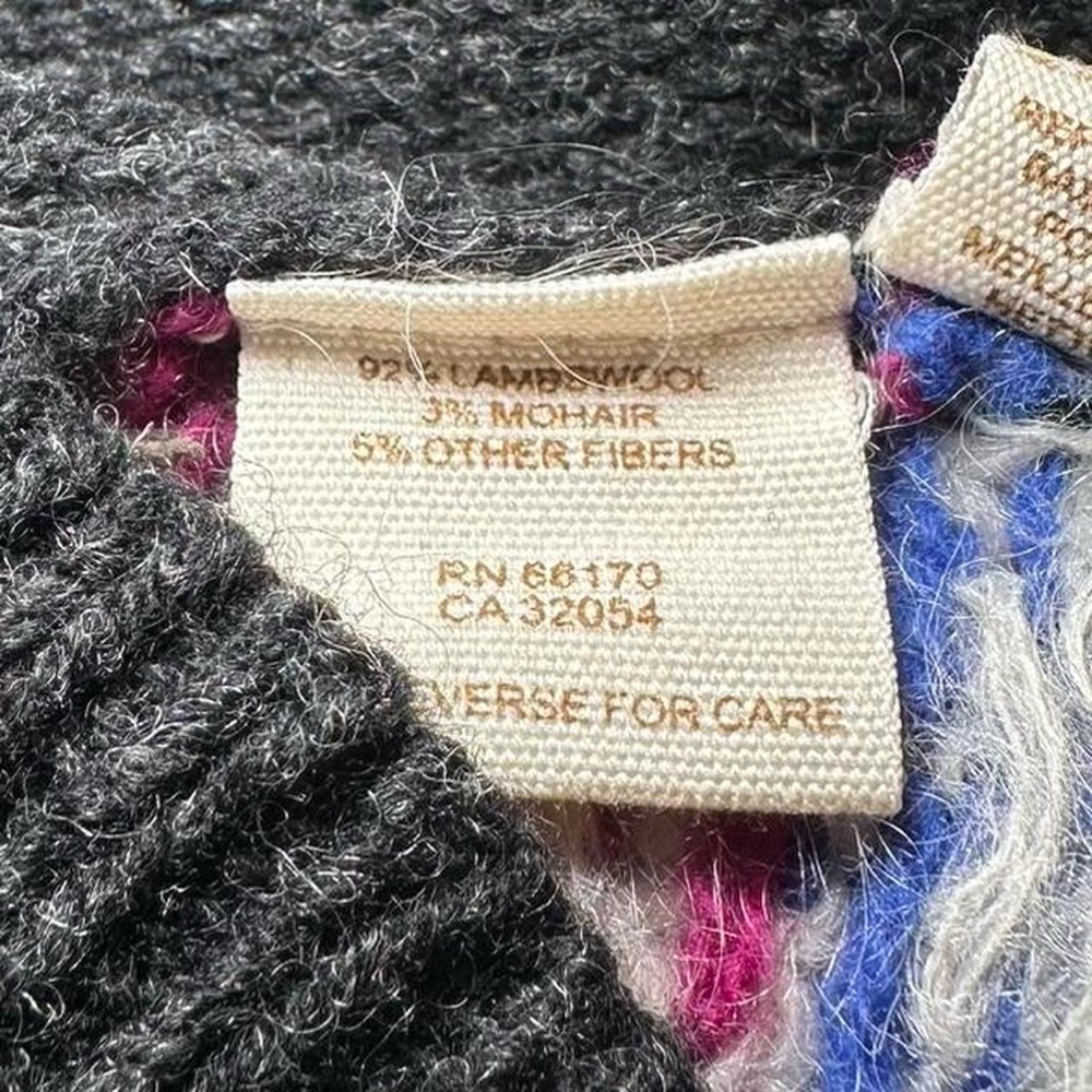 Free People Charcoal Knit Fair Isle Sweater Vest Cottagecore Granola Girl - Picture 6 of 7
